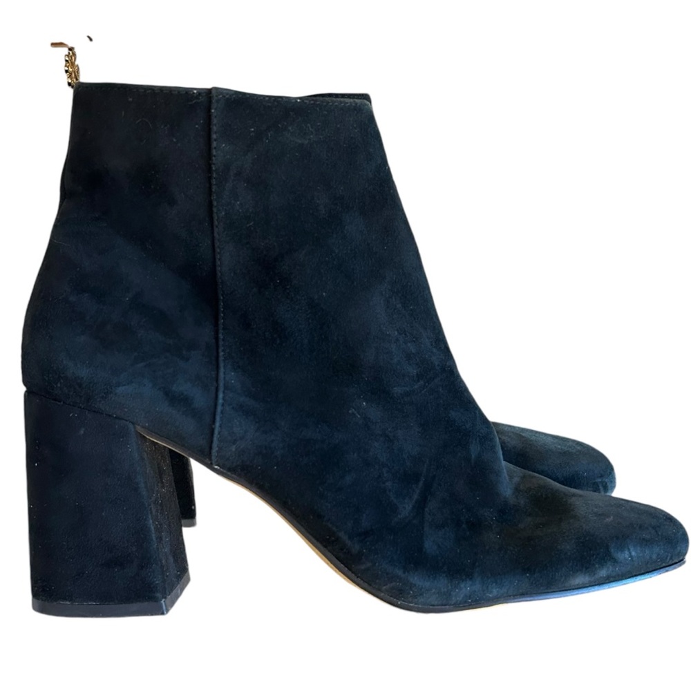 Bella Vita Black Suede Block Heel Booties